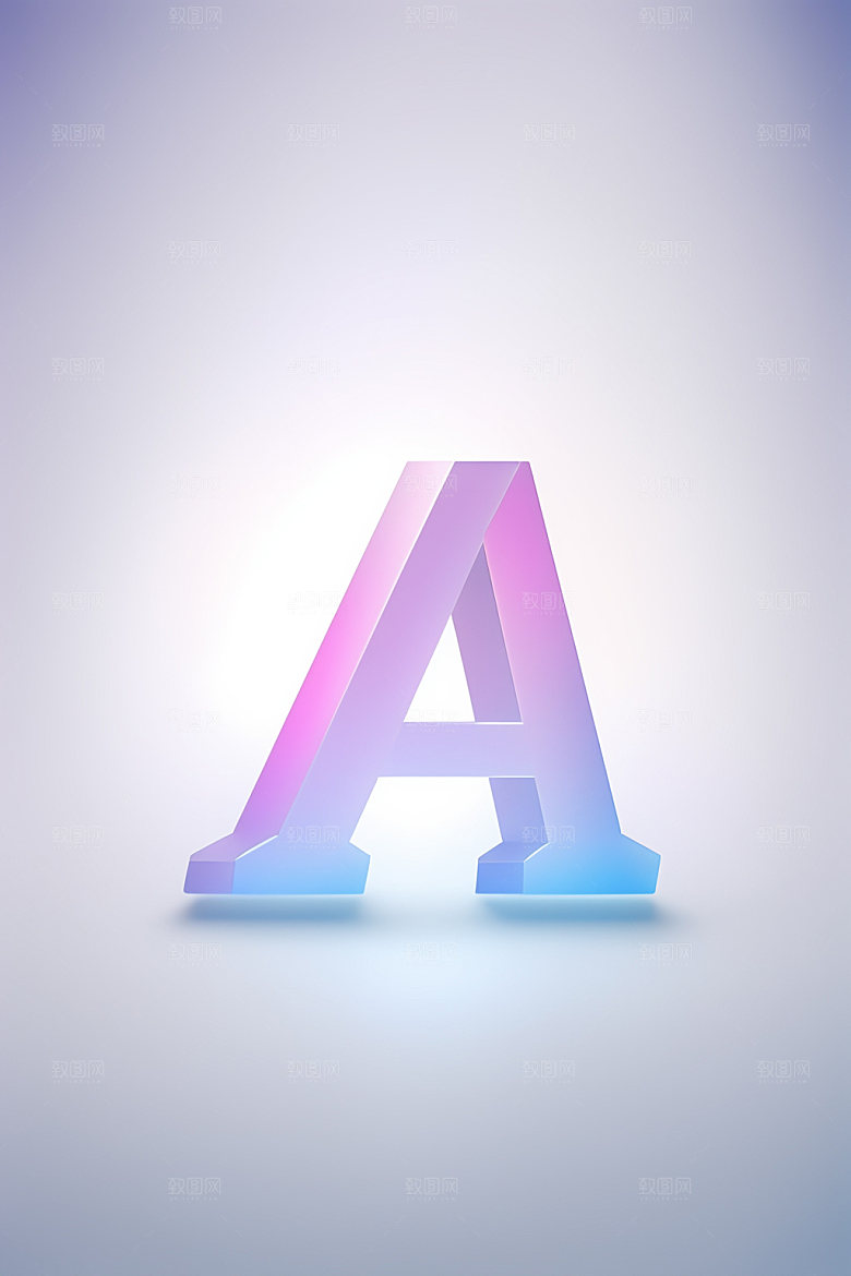 磨砂玻璃字母立体3D艺术字