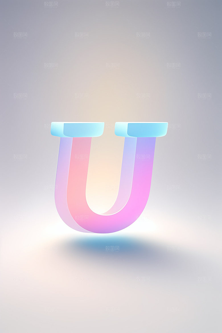 磨砂玻璃字母创意3D艺术字