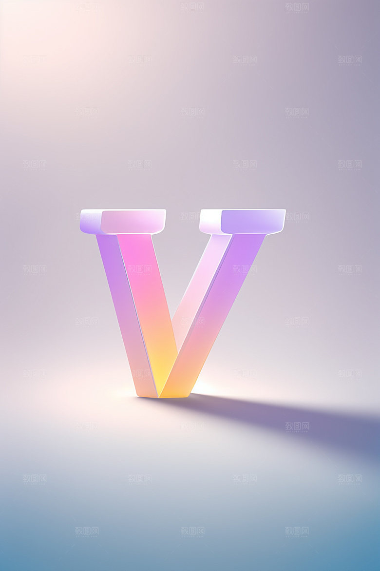 磨砂玻璃字母清爽英文艺术字