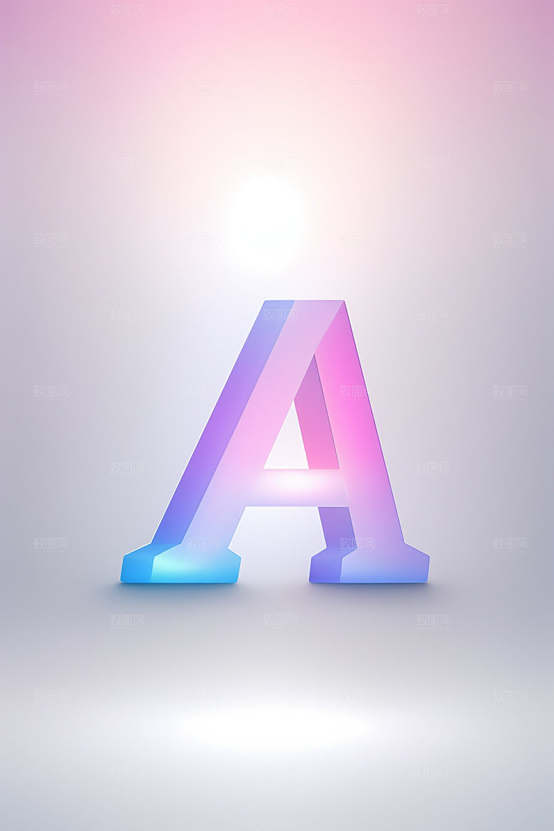 磨砂玻璃字母通透3D艺术字
