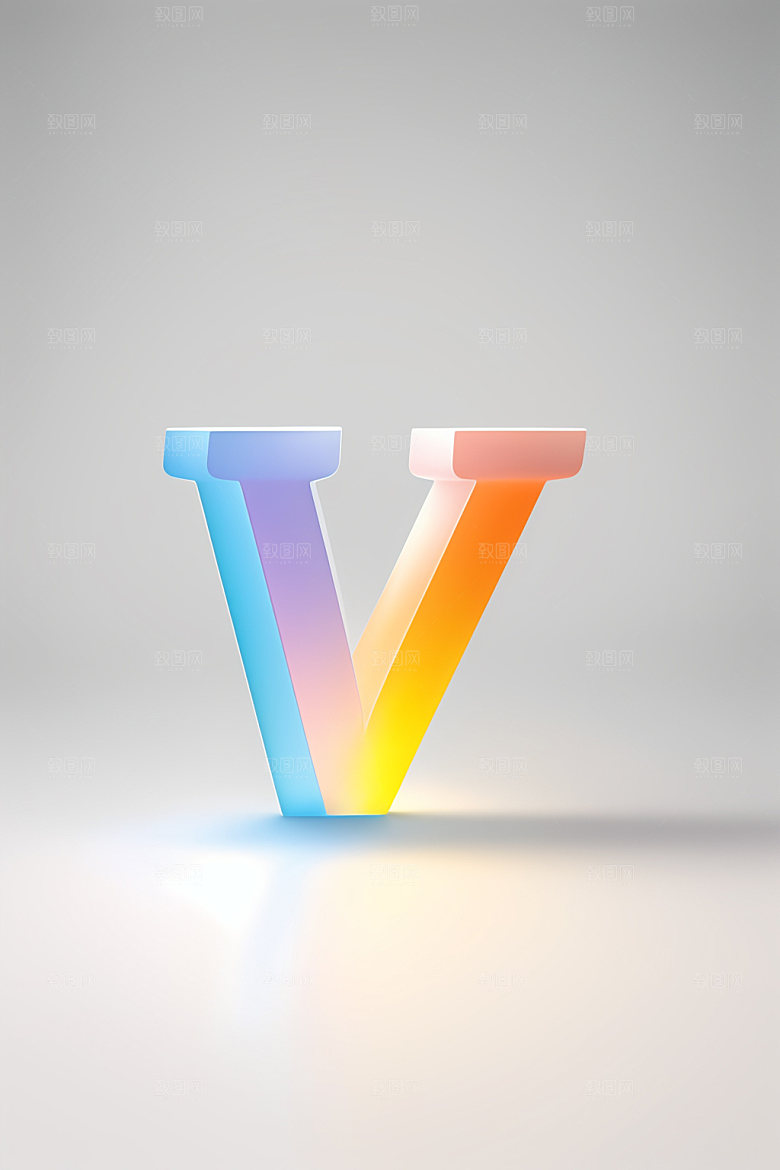 磨砂玻璃字母时尚3D艺术字