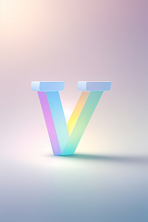 磨砂玻璃字母清爽立体艺术字