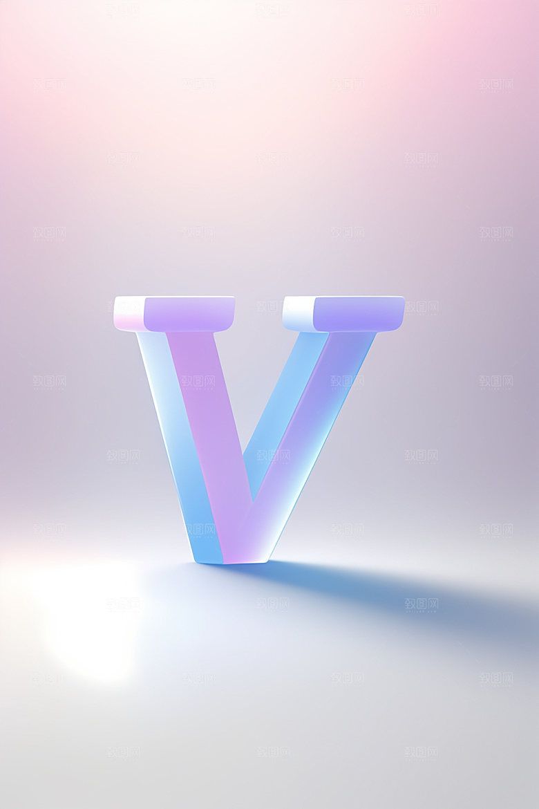 磨砂玻璃字母创意质感艺术字
