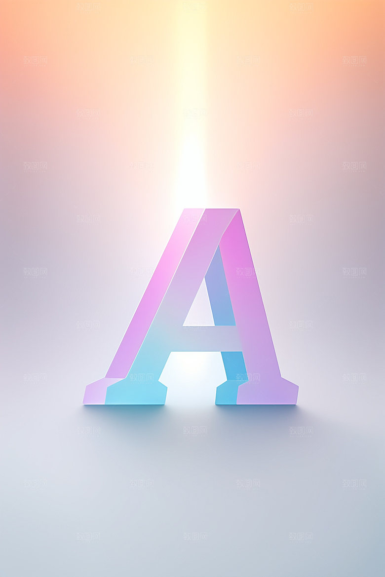 磨砂玻璃字母质感通透艺术字