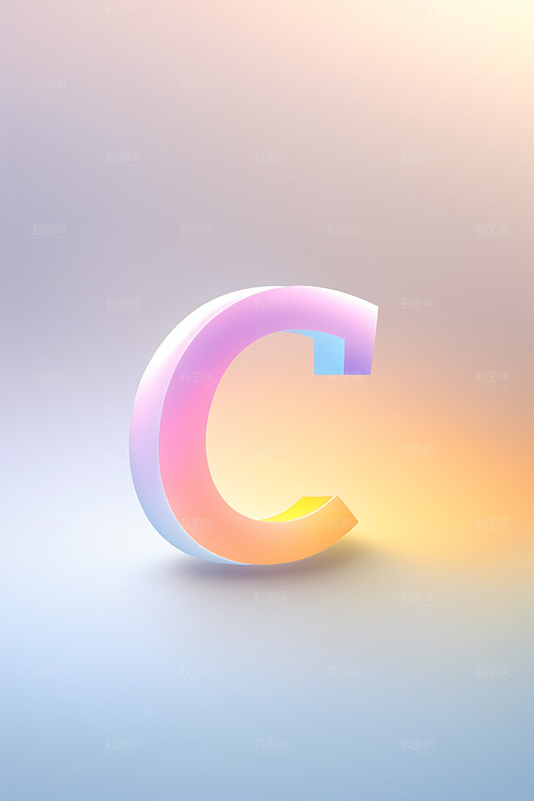 磨砂玻璃字母英文质感艺术字