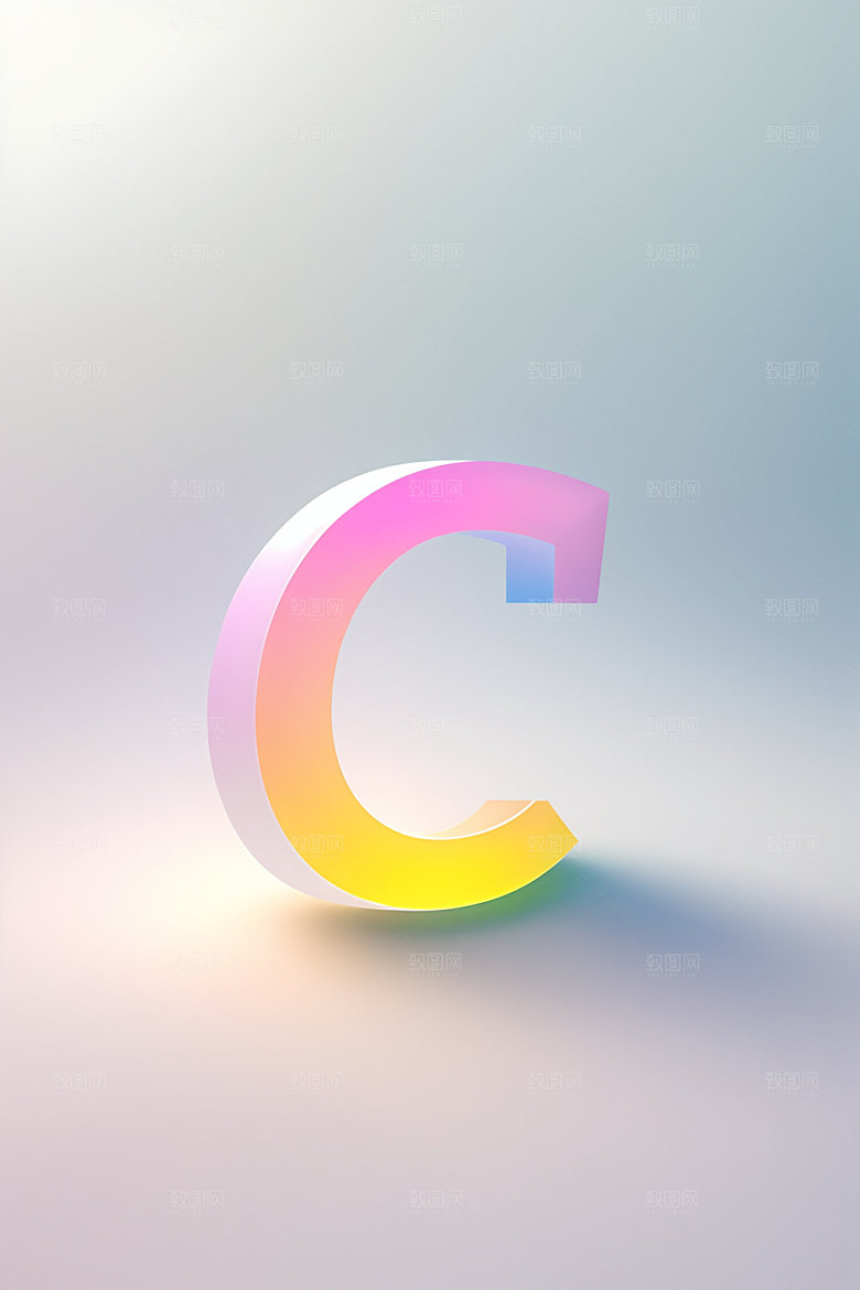 磨砂玻璃字母彩色3D艺术字