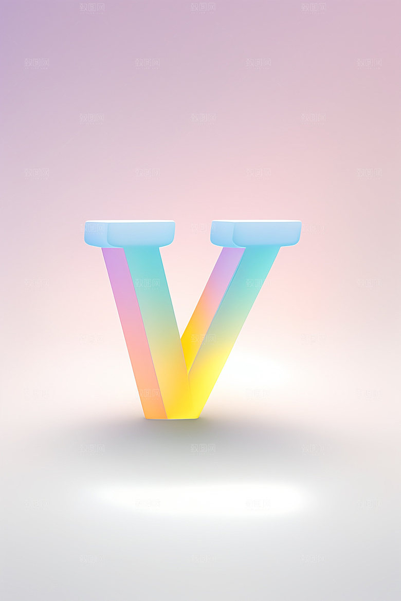 磨砂玻璃字母创意3D艺术字