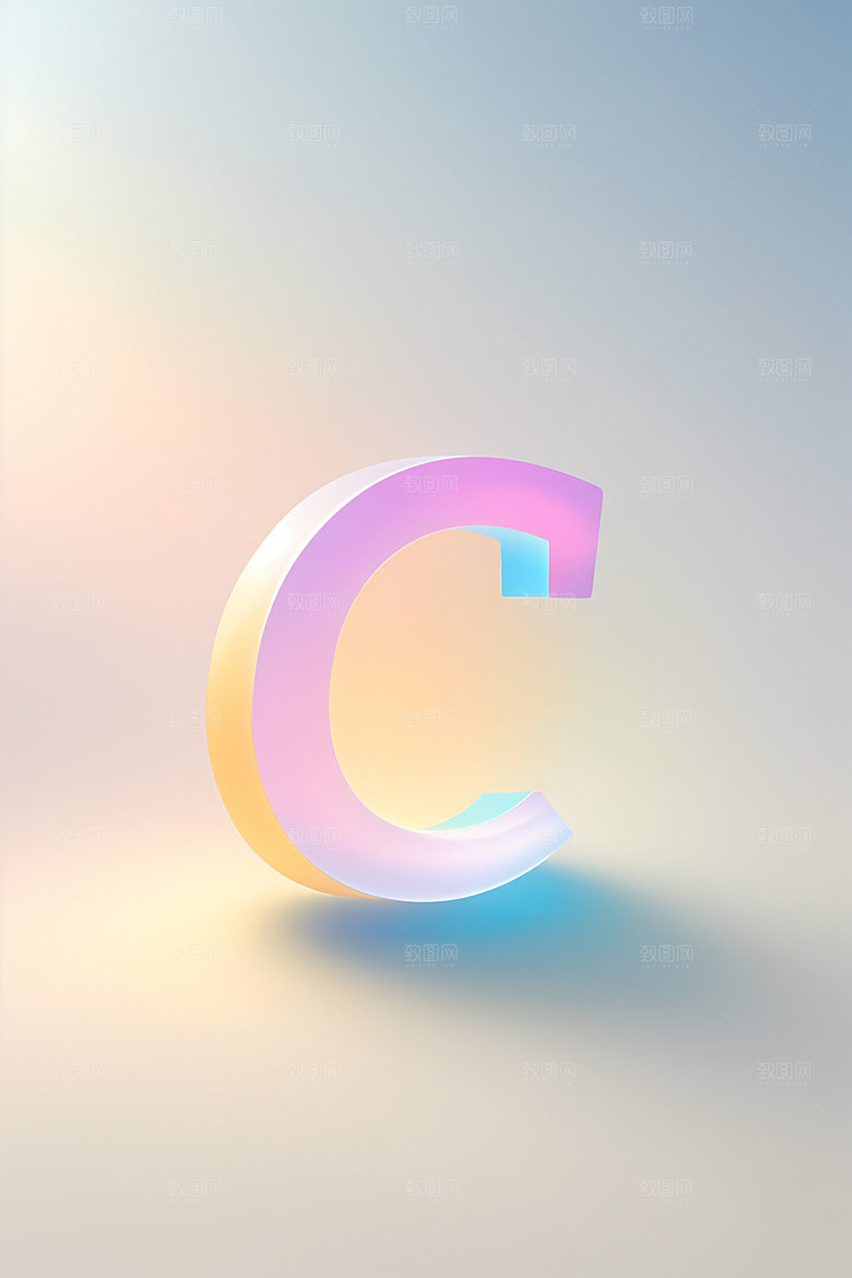 磨砂玻璃字母创意清爽艺术字