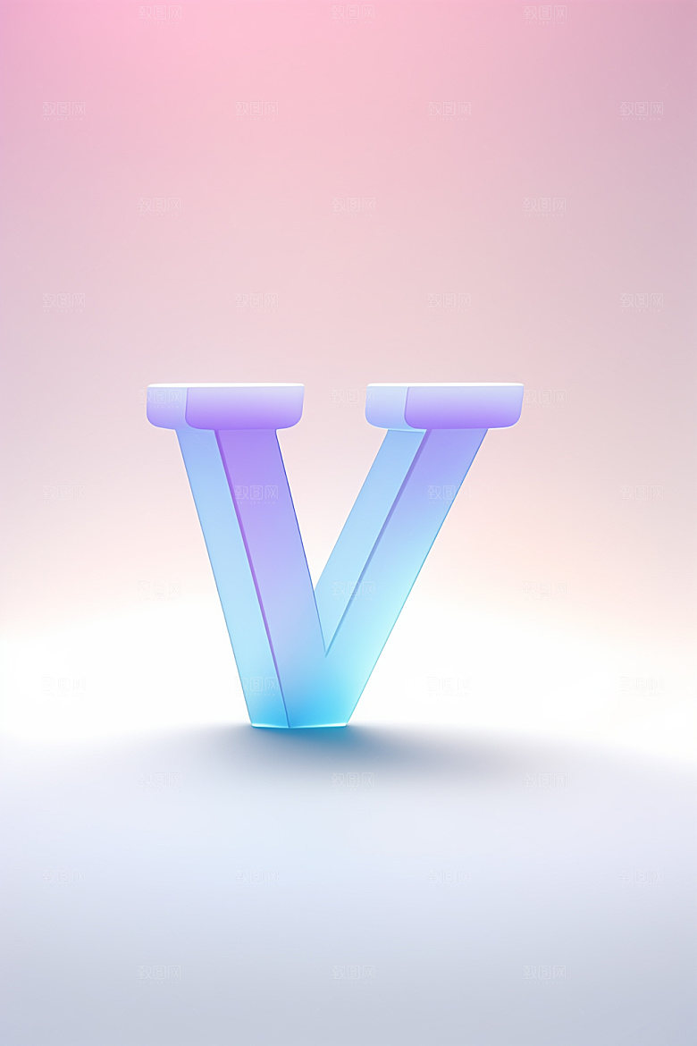 磨砂玻璃字母清爽彩色艺术字