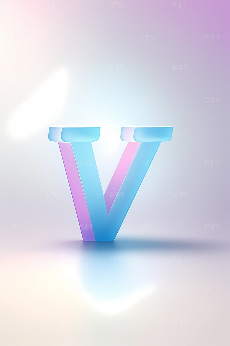 磨砂玻璃字母彩色3D艺术字