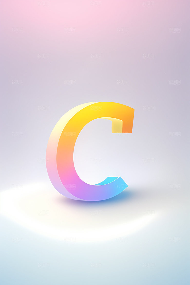 磨砂玻璃字母创意3D艺术字