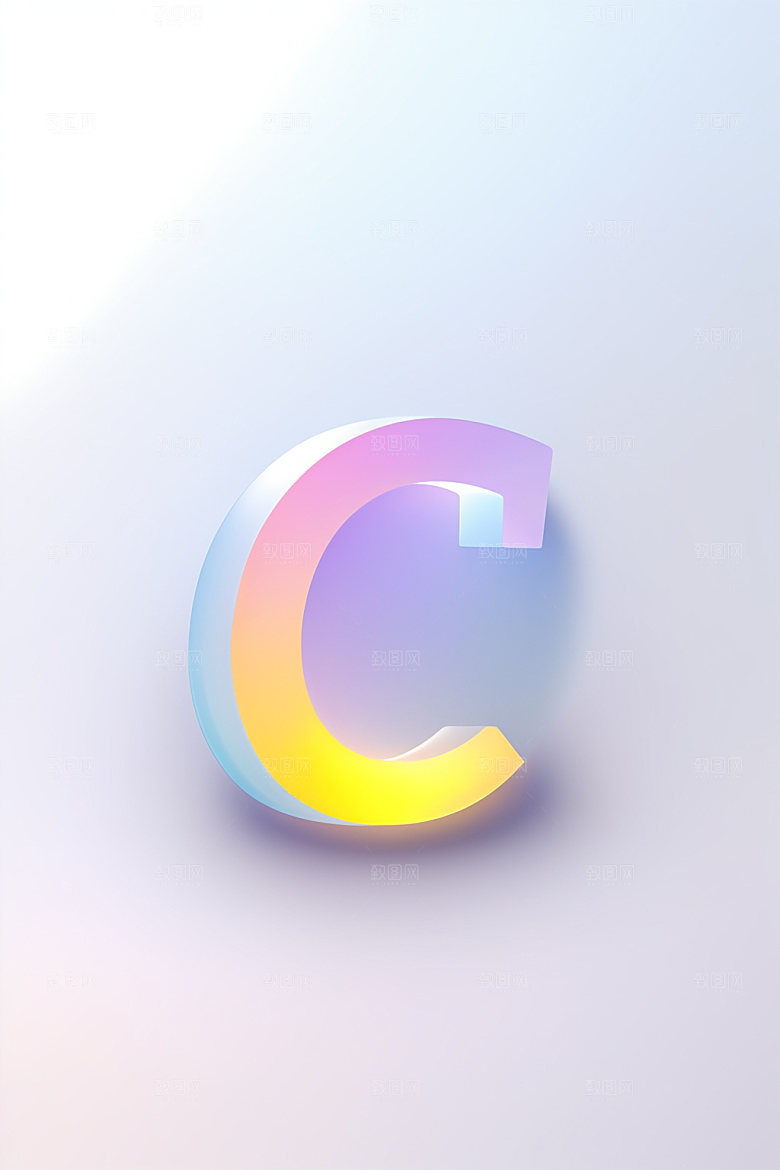 磨砂玻璃字母3D创意艺术字