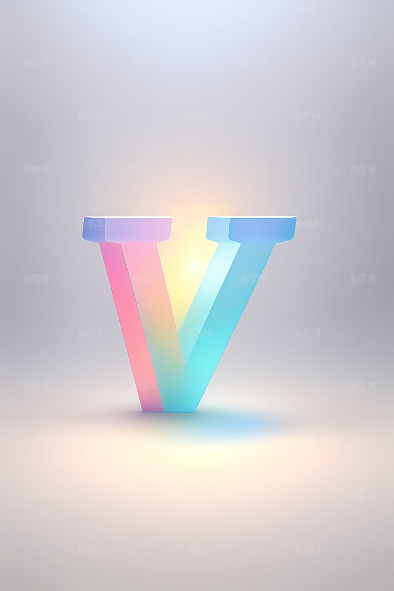 磨砂玻璃字母立体质感艺术字