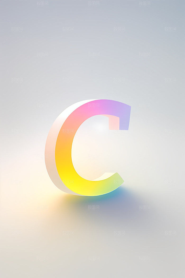 磨砂玻璃字母彩色3D艺术字