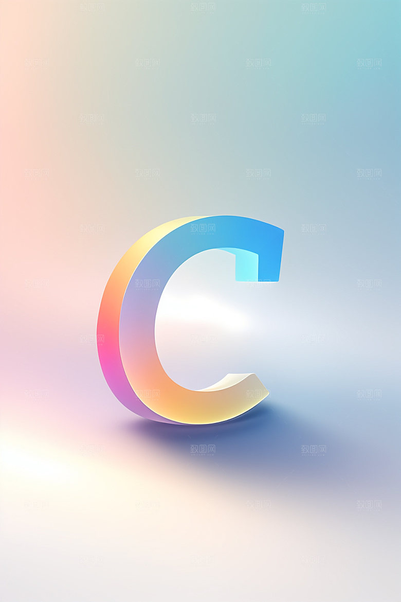磨砂玻璃字母创意彩色艺术字