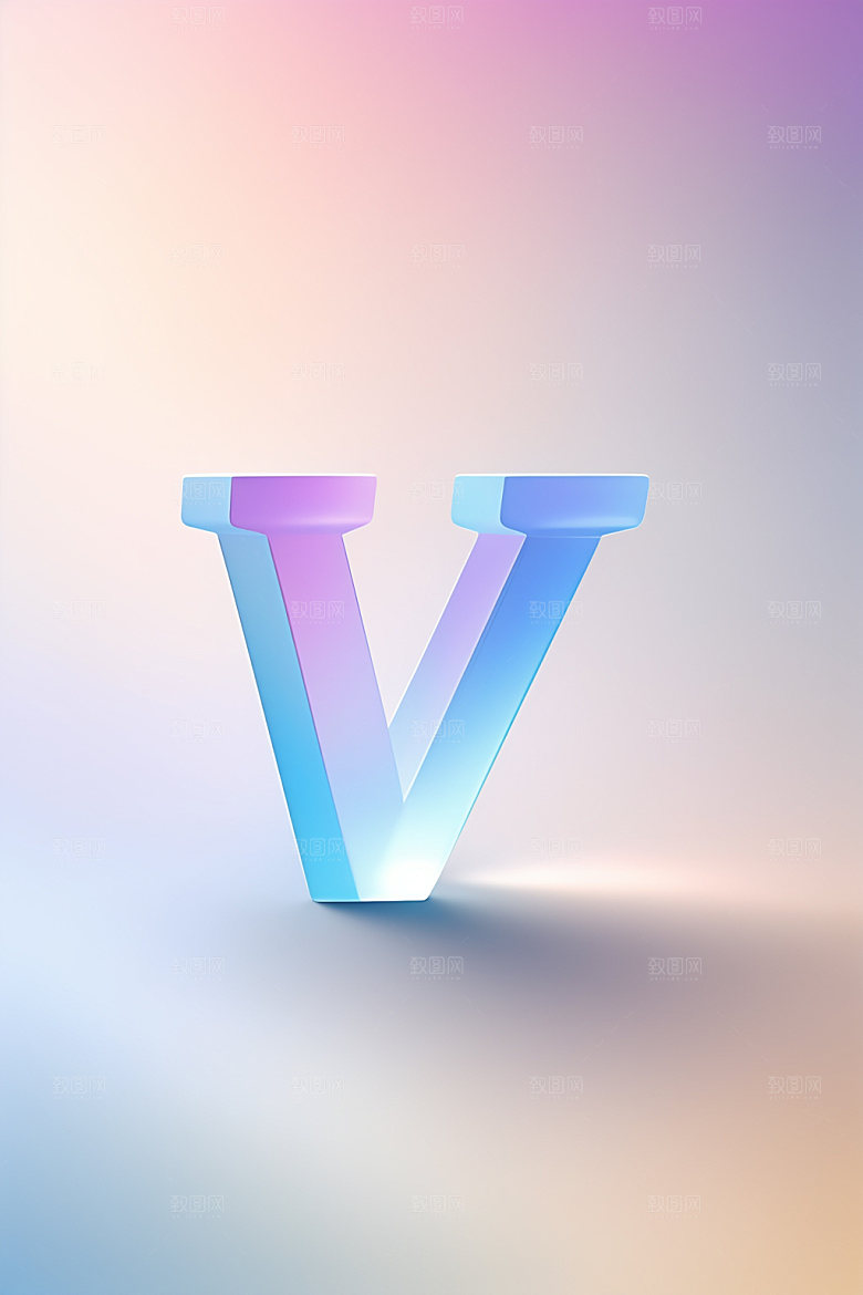 磨砂玻璃字母质感立体艺术字
