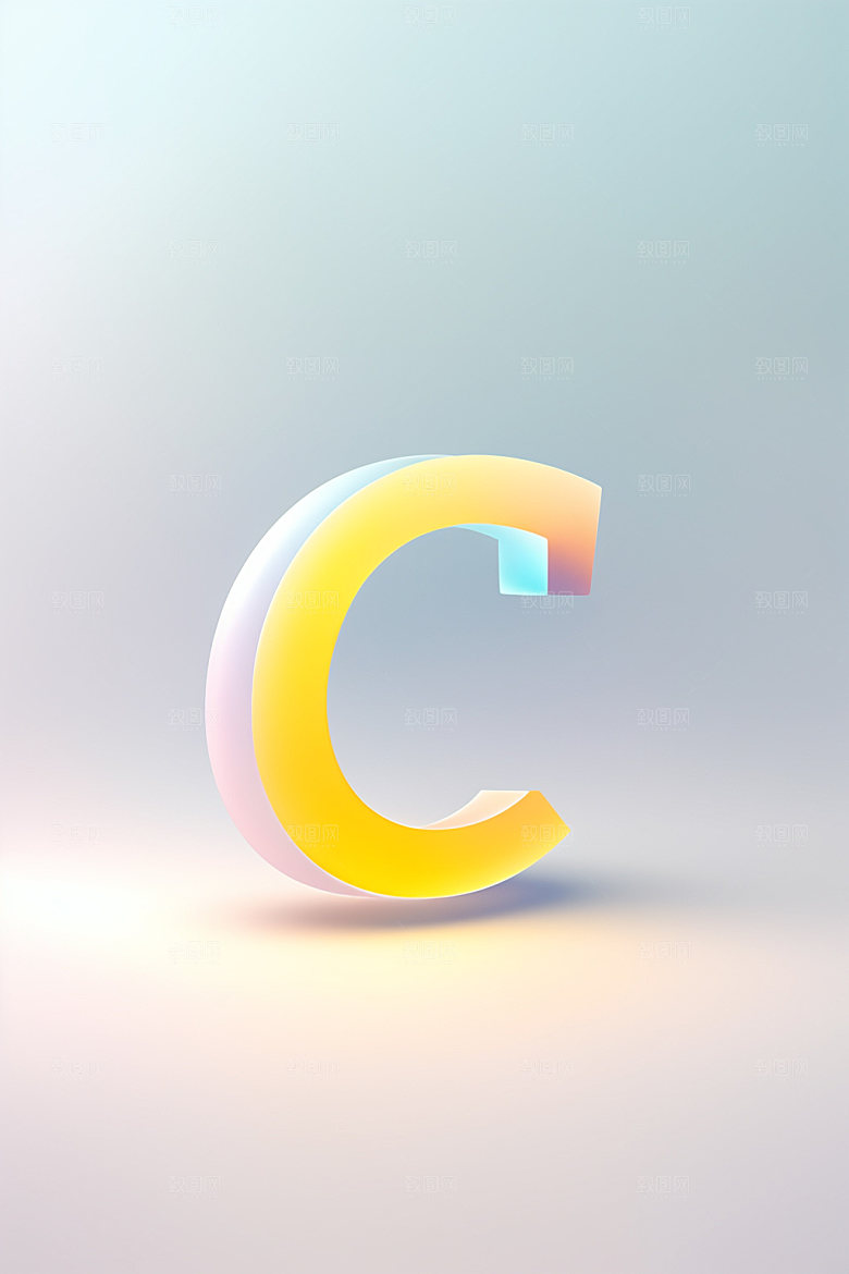 磨砂玻璃字母创意清爽艺术字