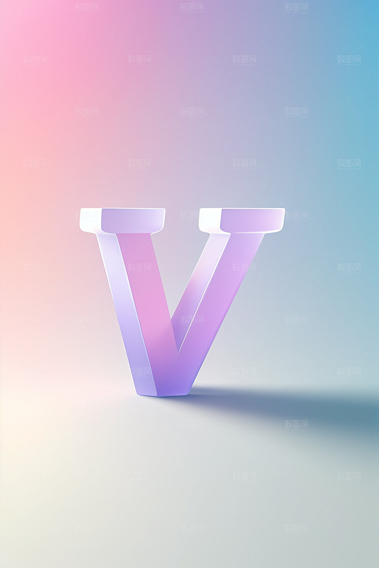 磨砂玻璃字母质感英文艺术字