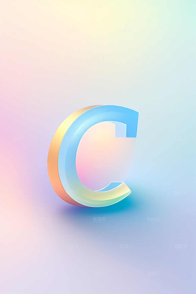 磨砂玻璃字母3D质感艺术字