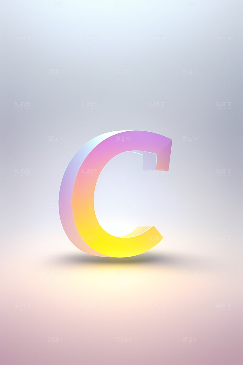磨砂玻璃字母质感3D艺术字