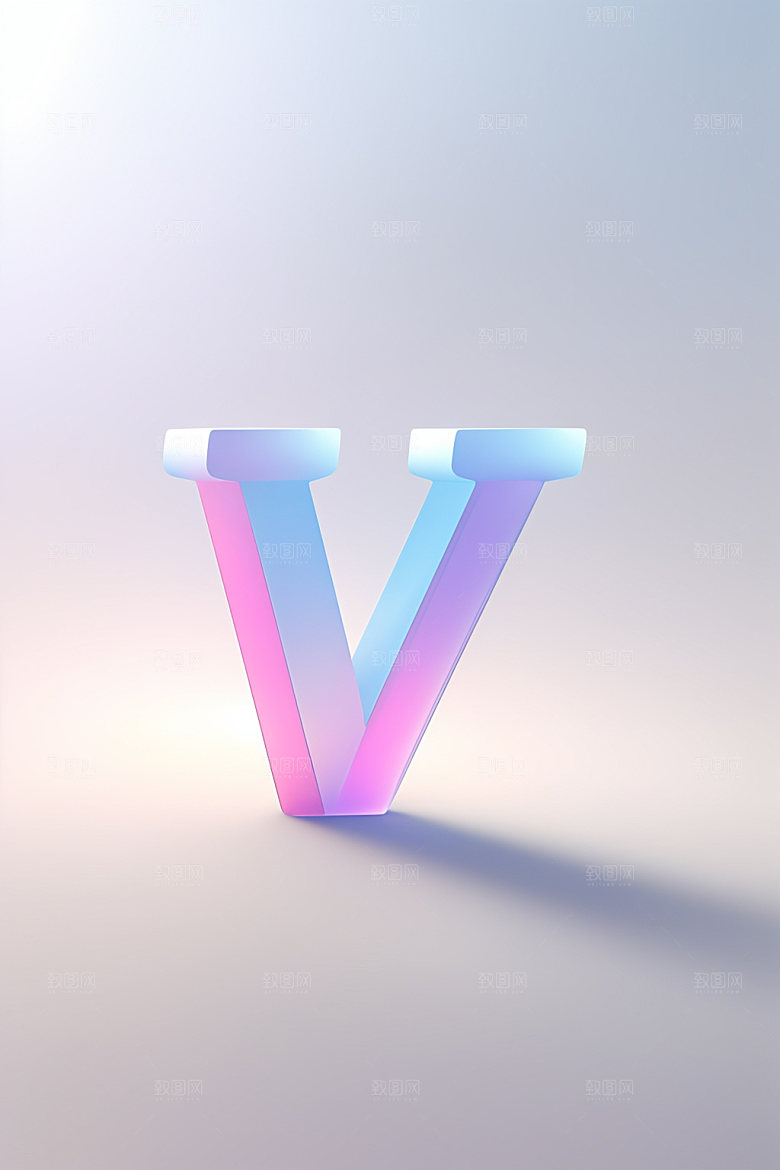 磨砂玻璃字母彩色3D艺术字