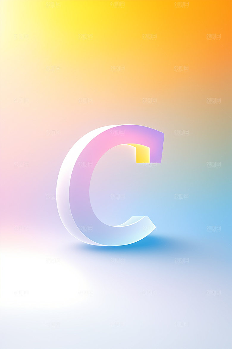 磨砂玻璃字母创意3D艺术字