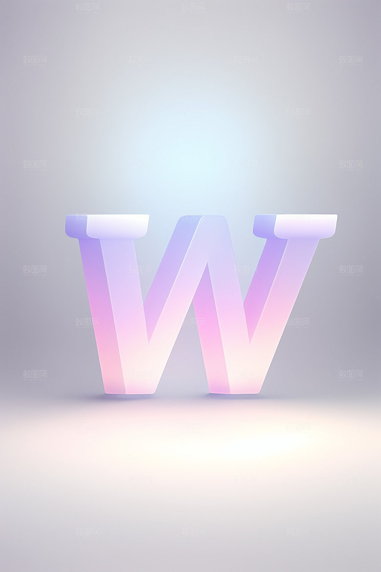 磨砂玻璃字母英文创意艺术字