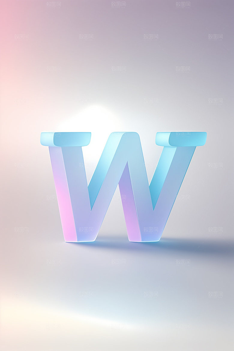 磨砂玻璃字母质感时尚艺术字