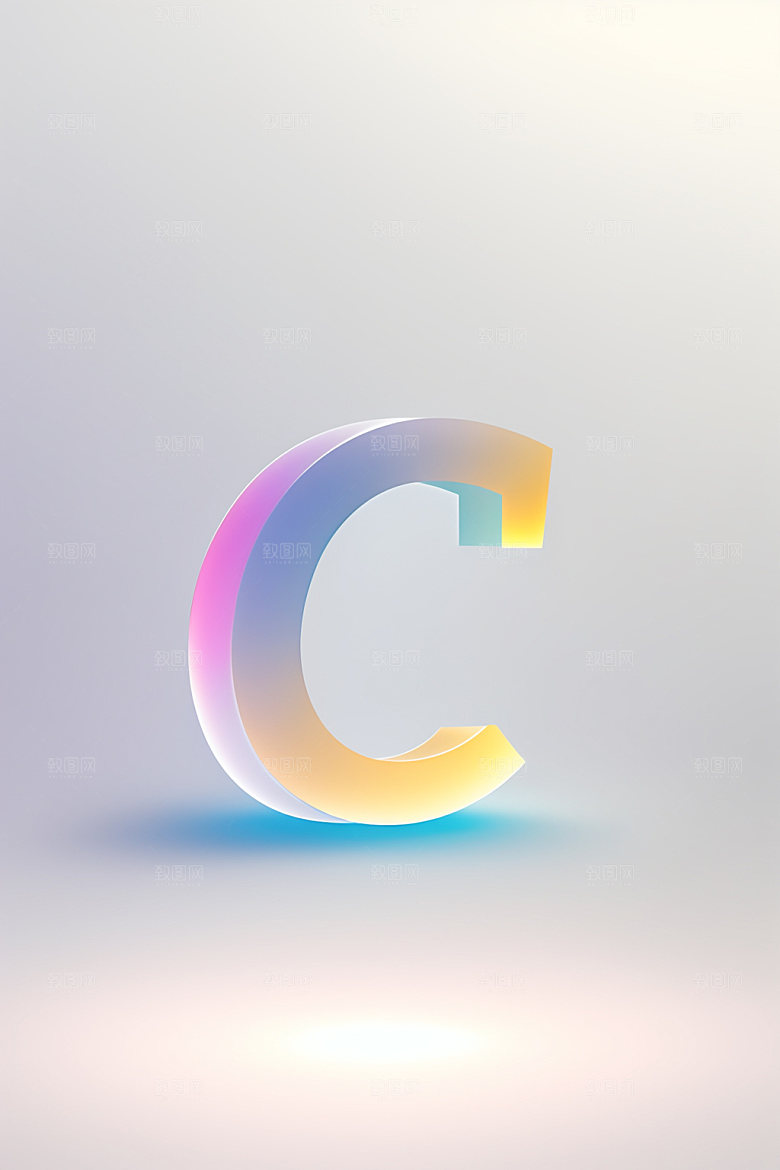 磨砂玻璃字母创意清爽艺术字