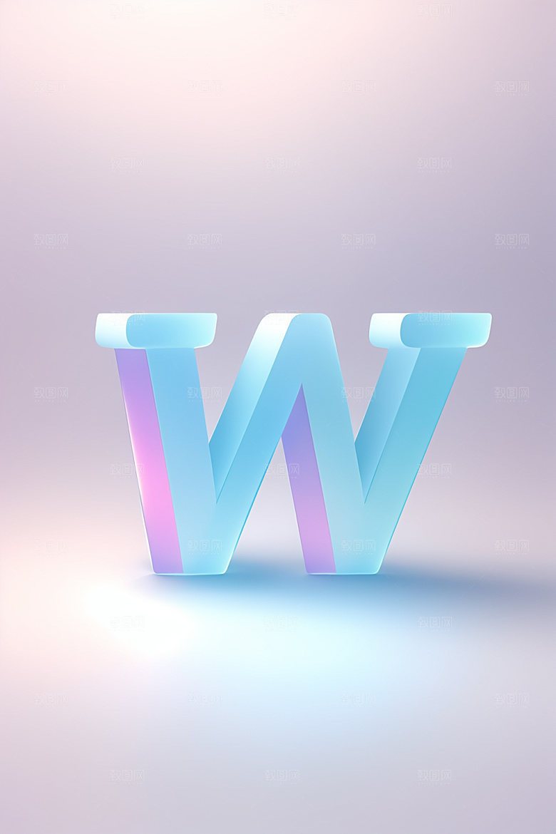 磨砂玻璃字母质感3D艺术字