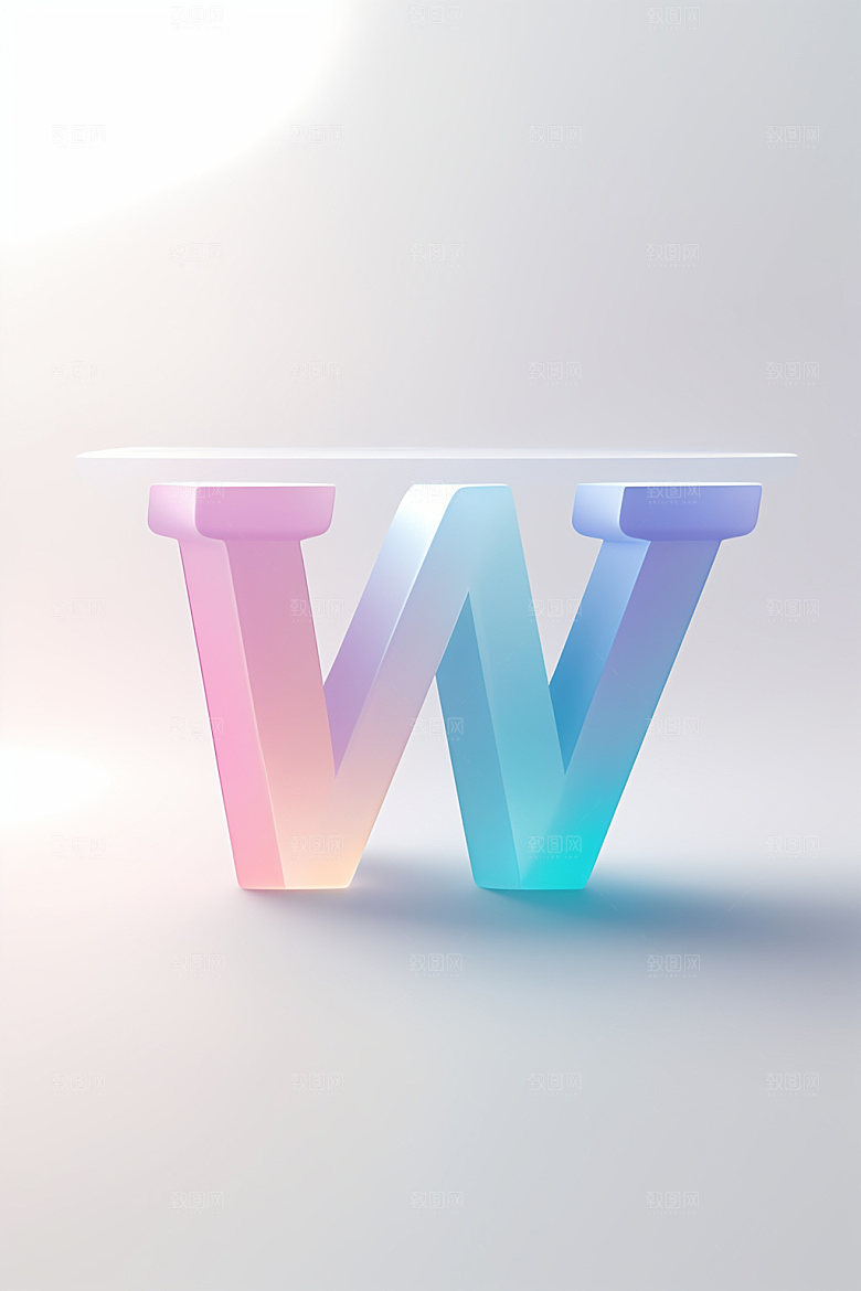 磨砂玻璃字母英文创意艺术字