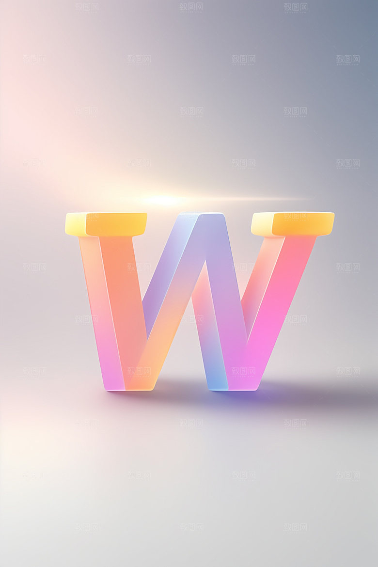 磨砂玻璃字母立体3D艺术字