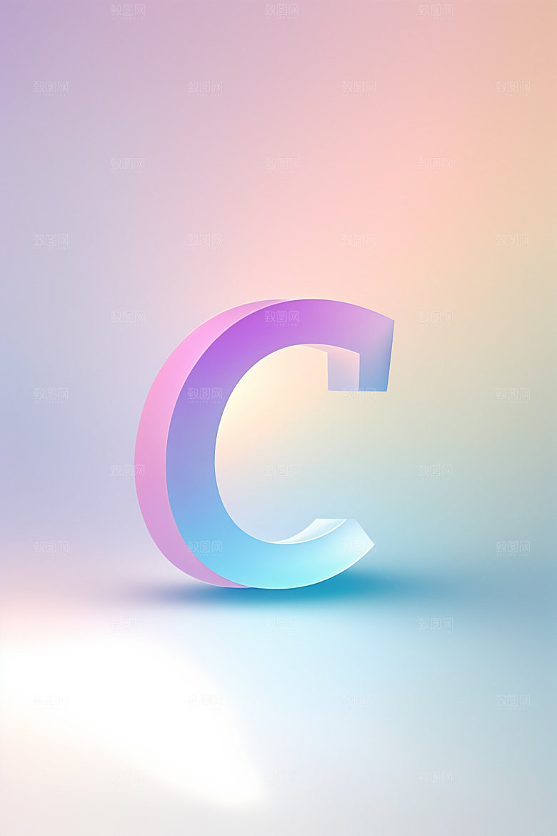磨砂玻璃字母3D彩色艺术字