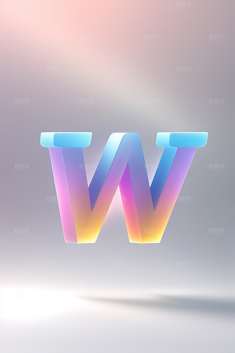 磨砂玻璃字母玻璃质感艺术字