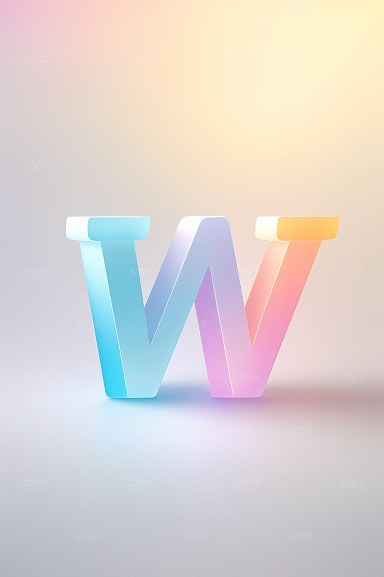 磨砂玻璃字母3D通透艺术字