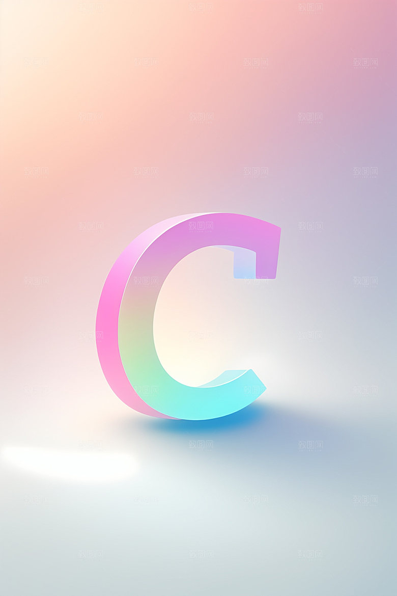 磨砂玻璃字母3D清爽艺术字