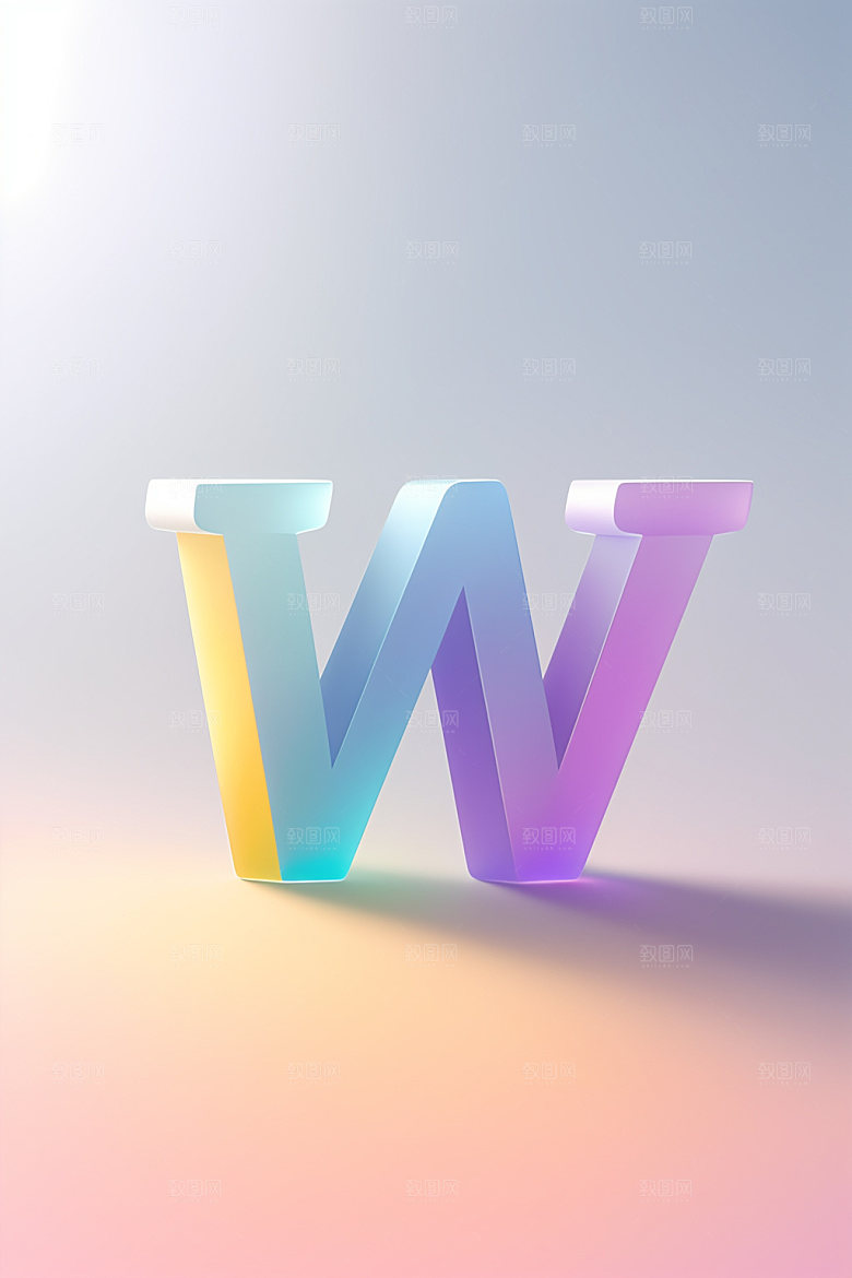 磨砂玻璃字母立体质感艺术字