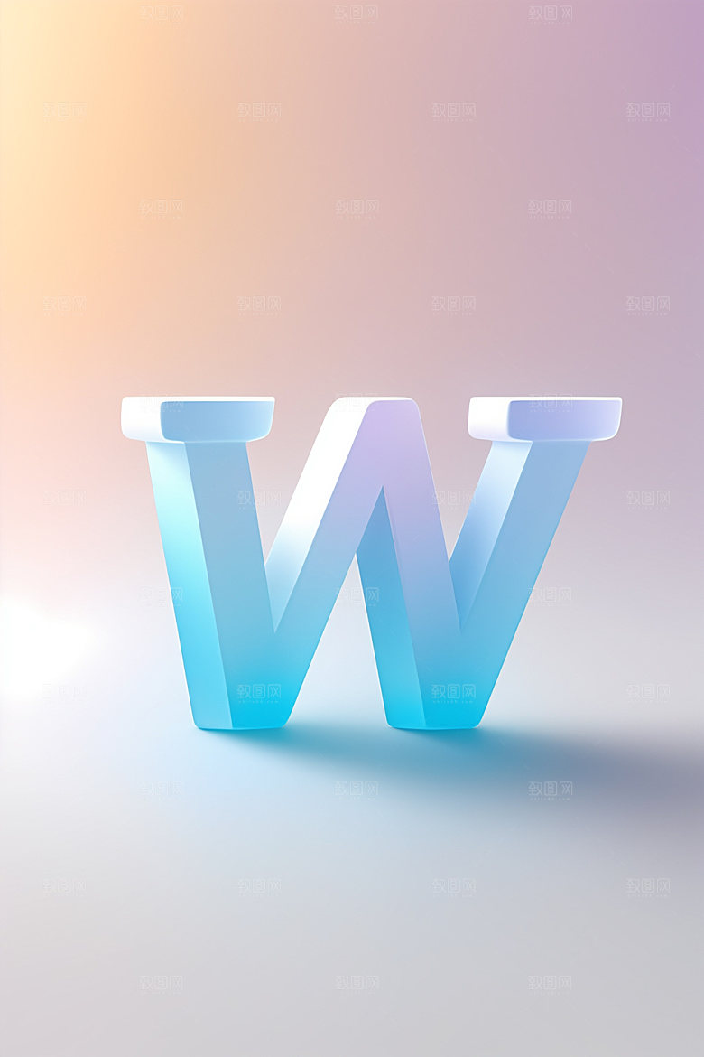 磨砂玻璃字母清爽质感艺术字