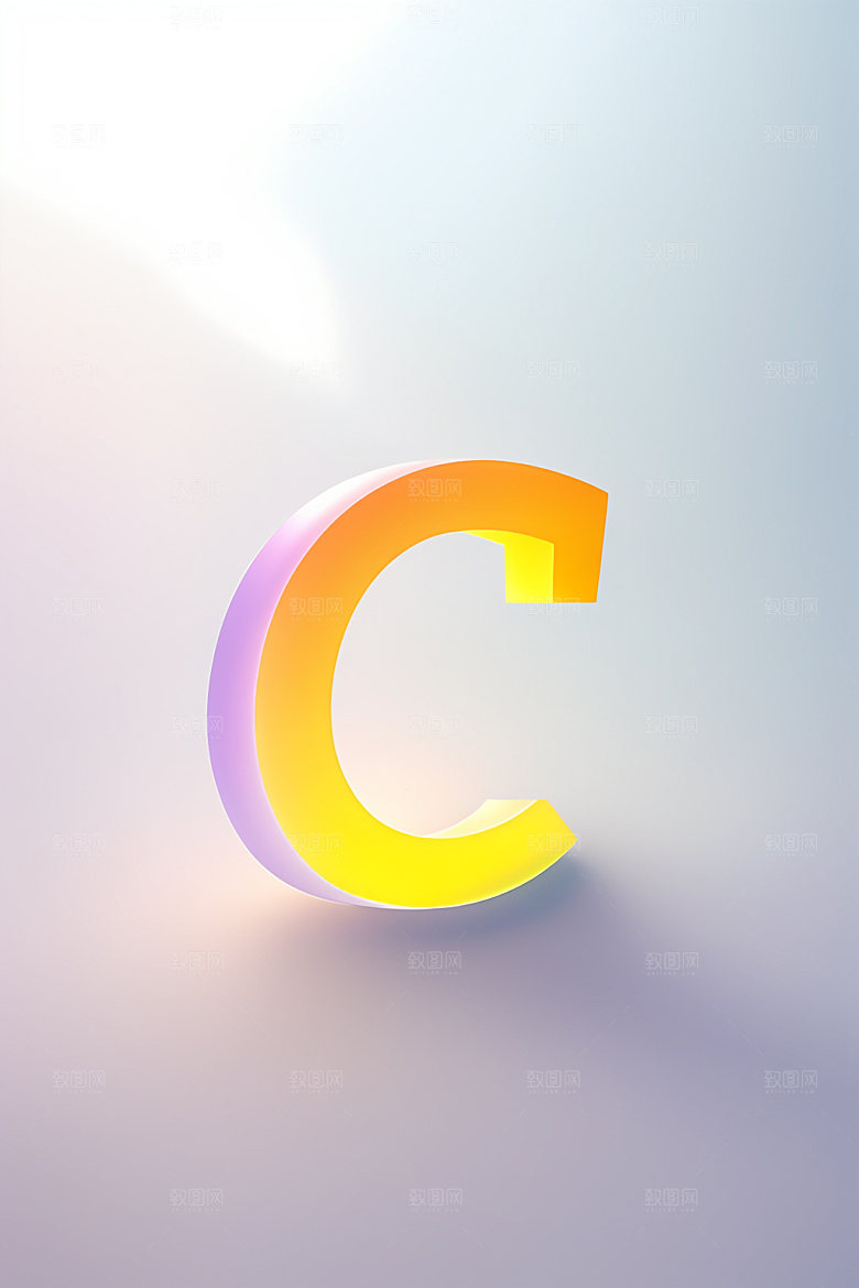 磨砂玻璃字母时尚3D艺术字
