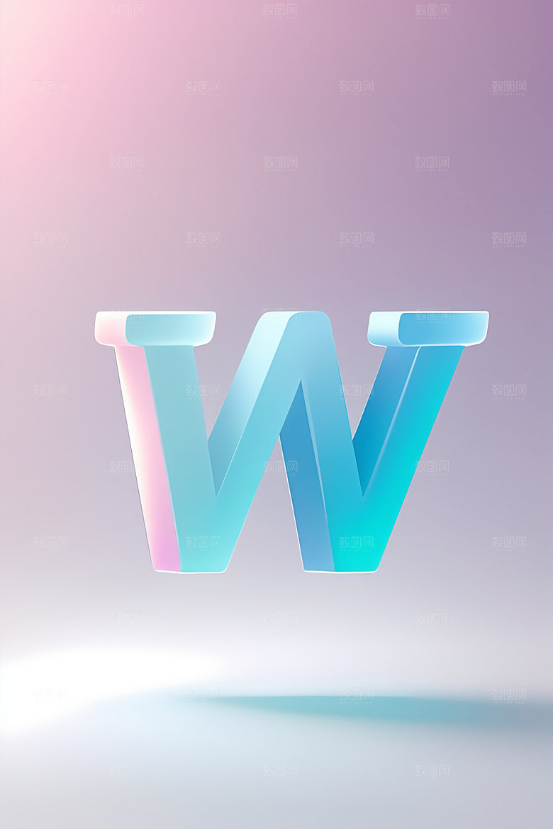 磨砂玻璃字母通透3D艺术字