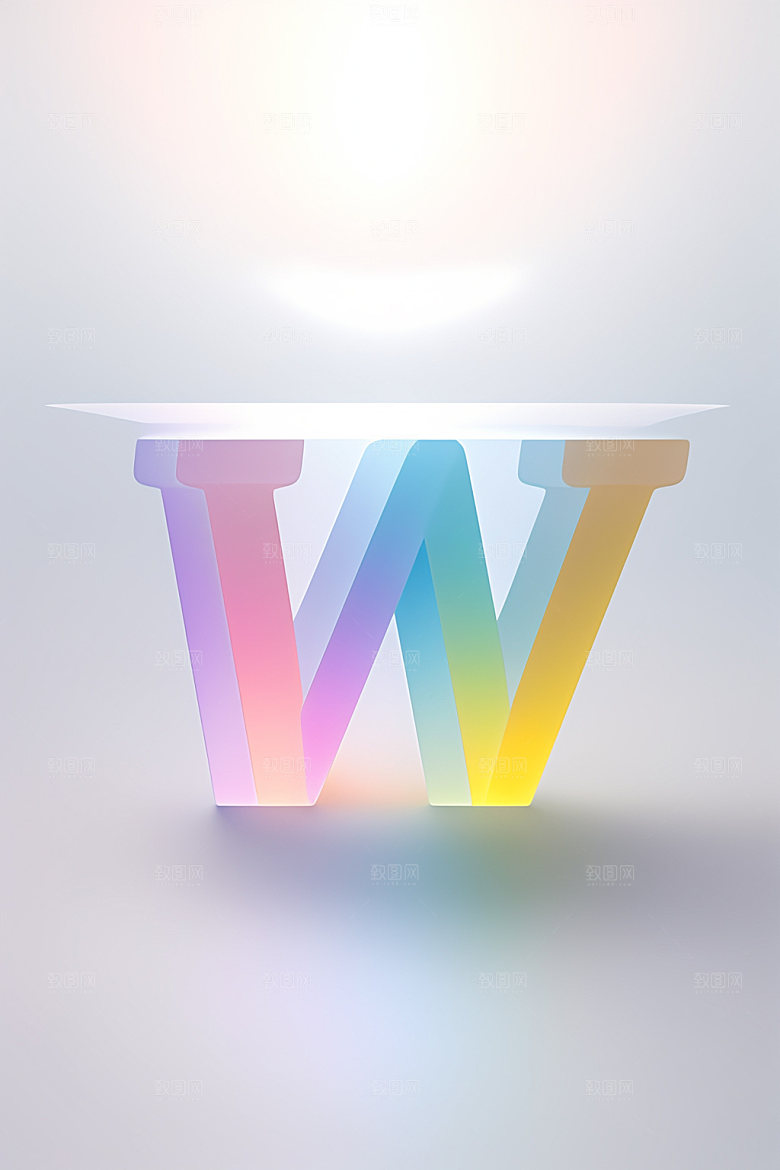 磨砂玻璃字母3D立体艺术字