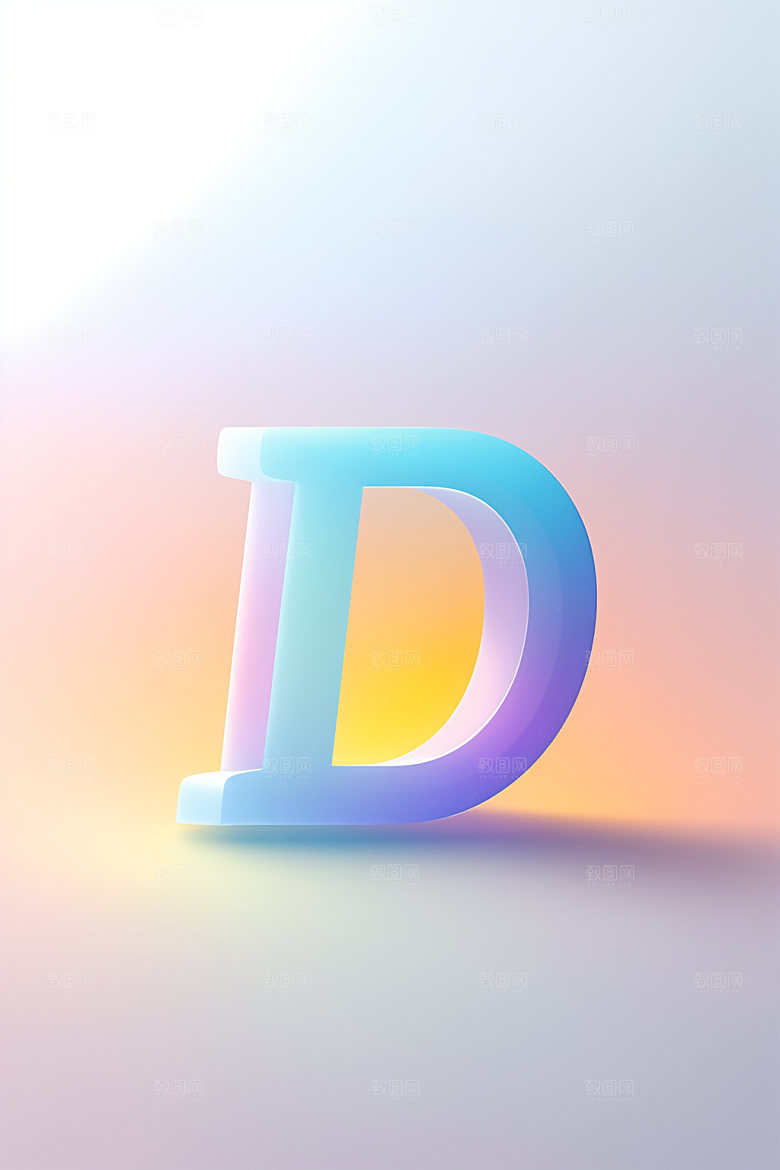 磨砂玻璃字母通透3D艺术字