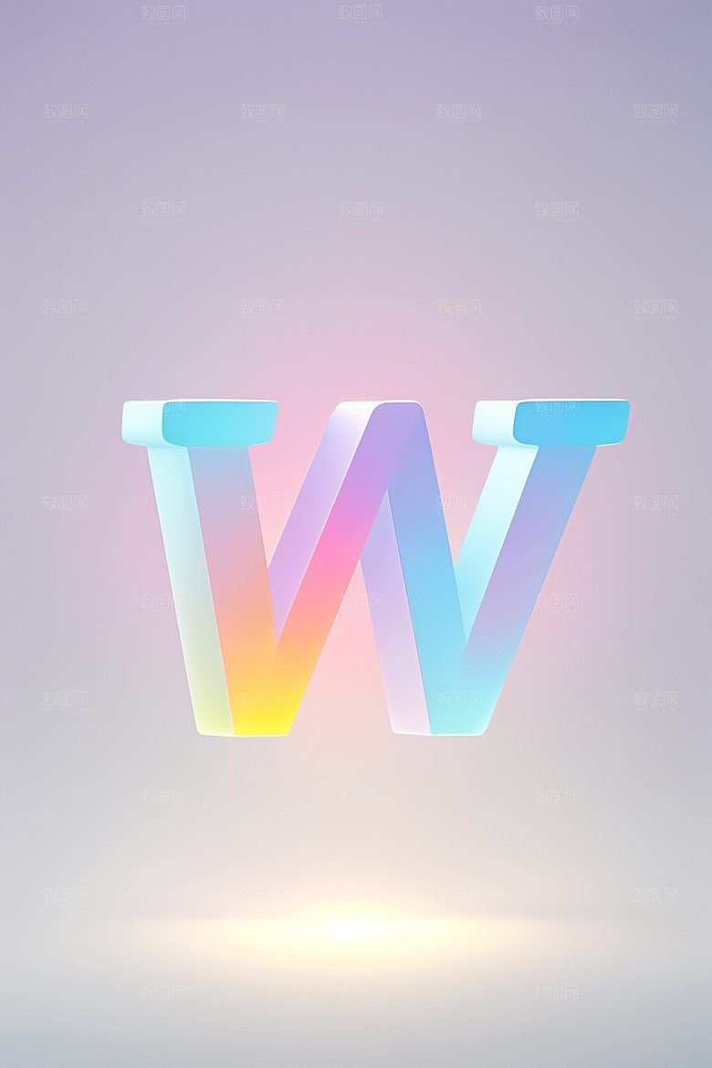 磨砂玻璃字母质感通透艺术字
