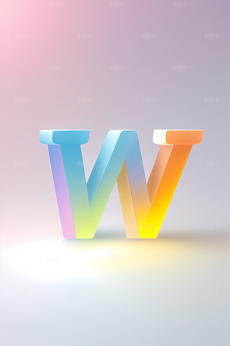 磨砂玻璃字母英文清爽艺术字
