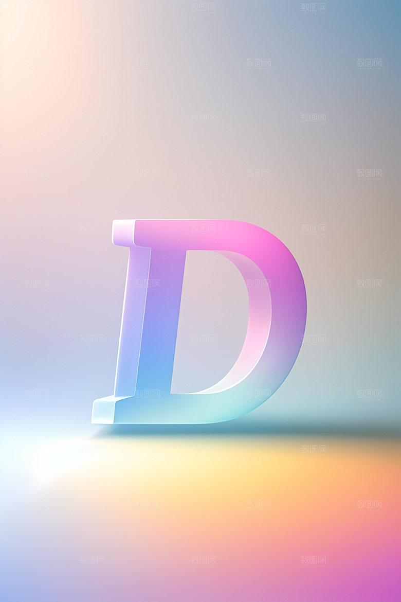 磨砂玻璃字母通透清爽艺术字