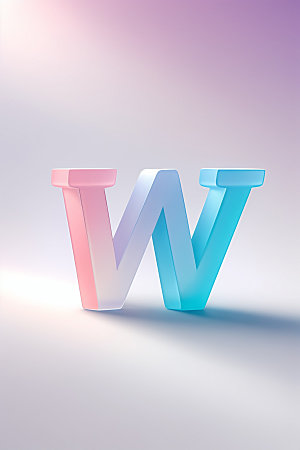 磨砂玻璃字母彩色英文艺术字