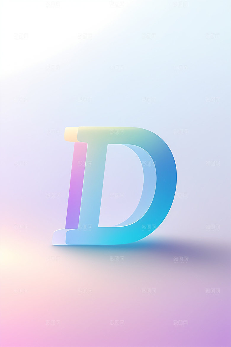 磨砂玻璃字母质感3D艺术字