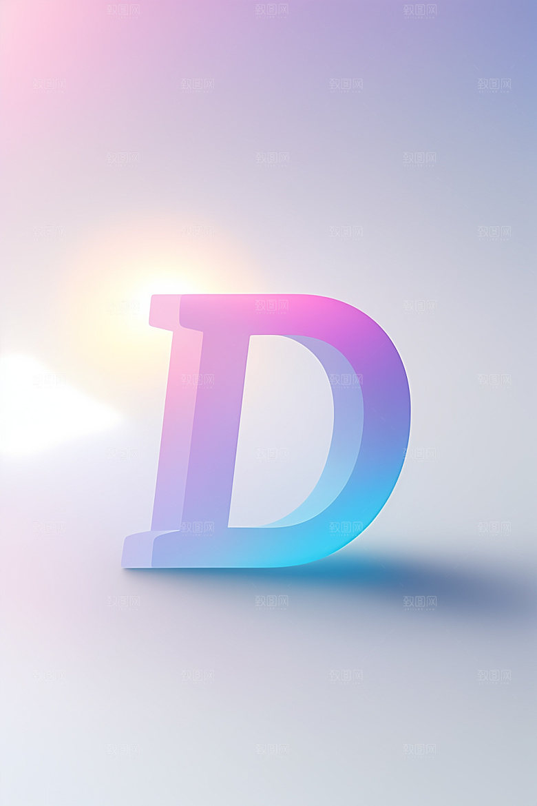 磨砂玻璃字母时尚3D艺术字