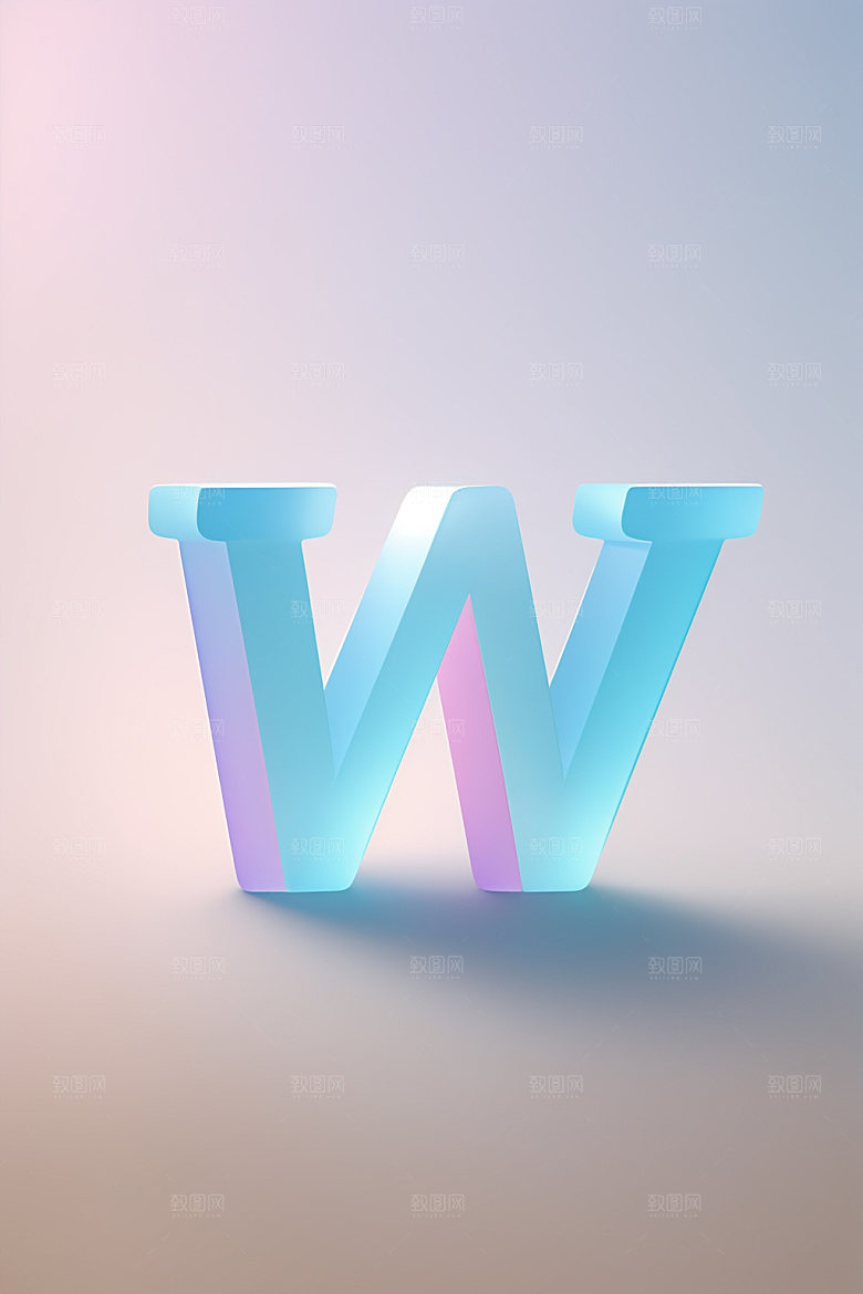 磨砂玻璃字母3D创意艺术字
