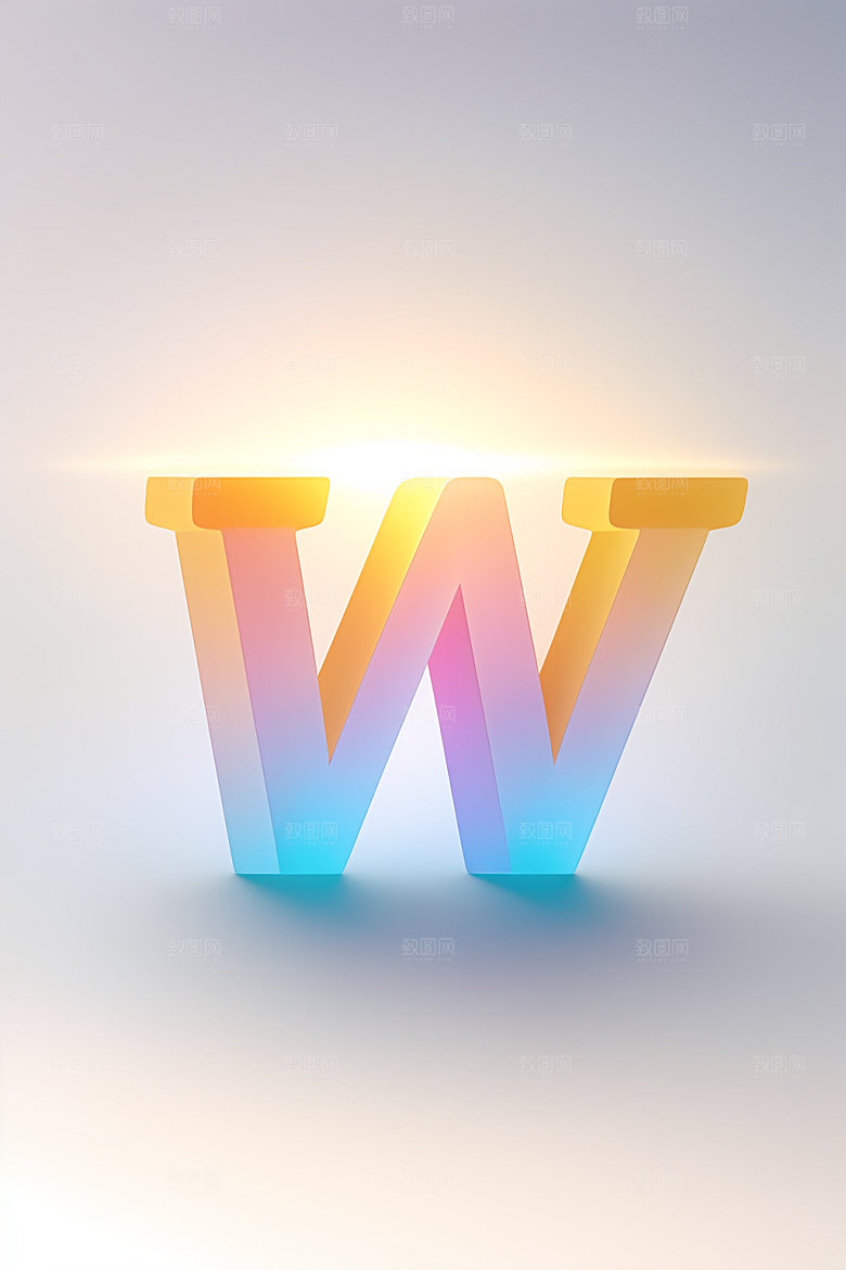 磨砂玻璃字母英文创意艺术字